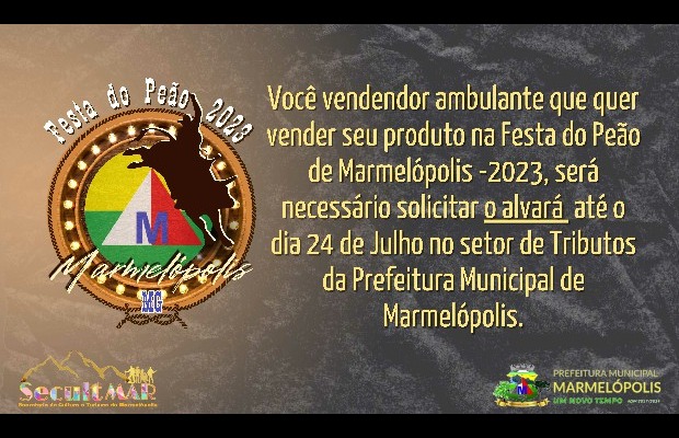 Alvará para Festa do Peão de Marmelópolis 2023.